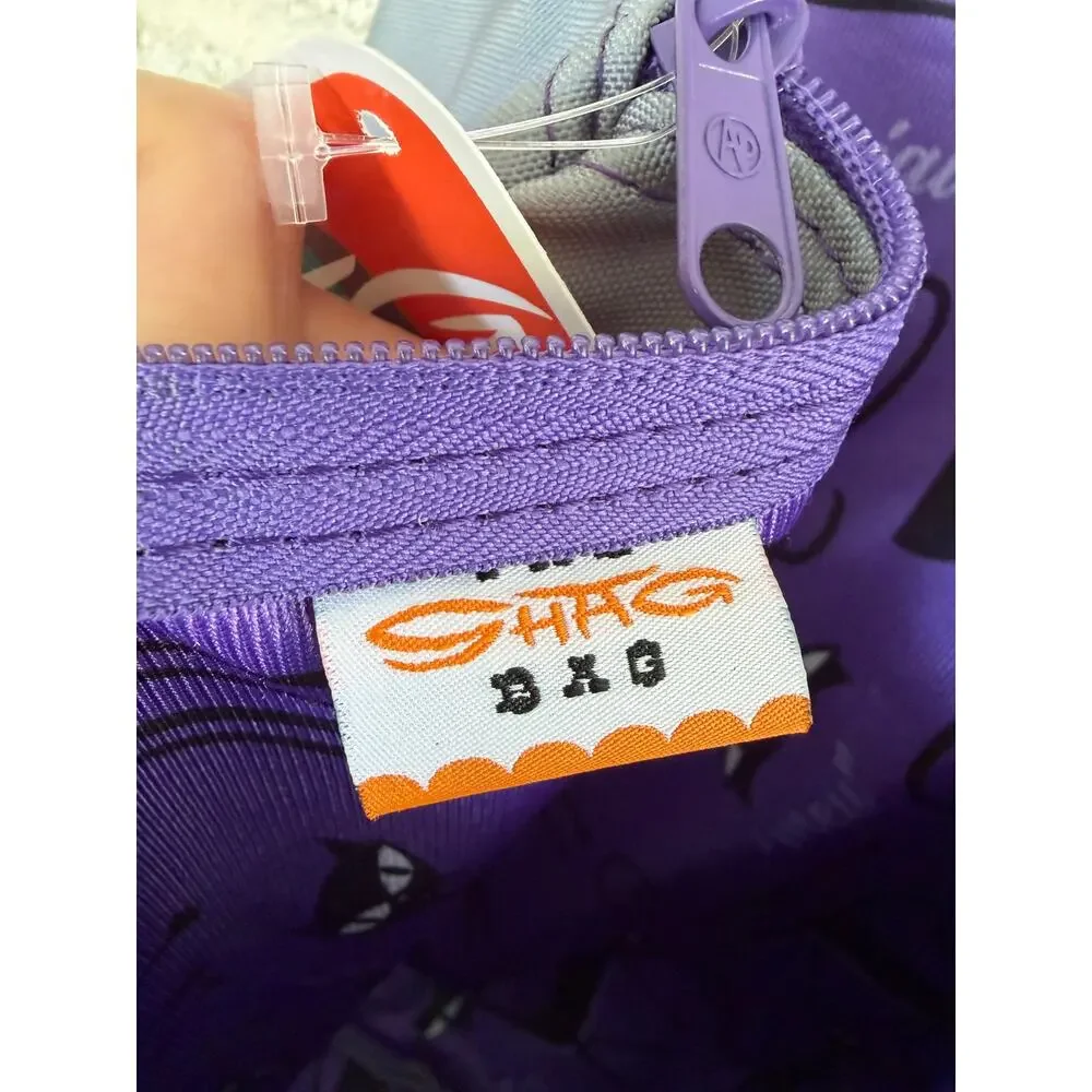 SHAG BAG Josh Agle Las Vegas Cautious Cat Zippered Tote Bag NWT 2022 gray purple